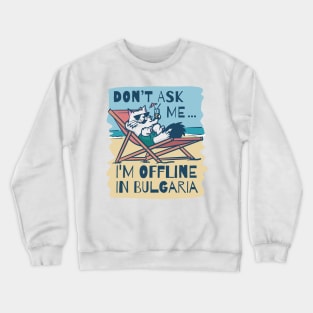 Cat At The Beach Funny Crewneck Sweatshirt